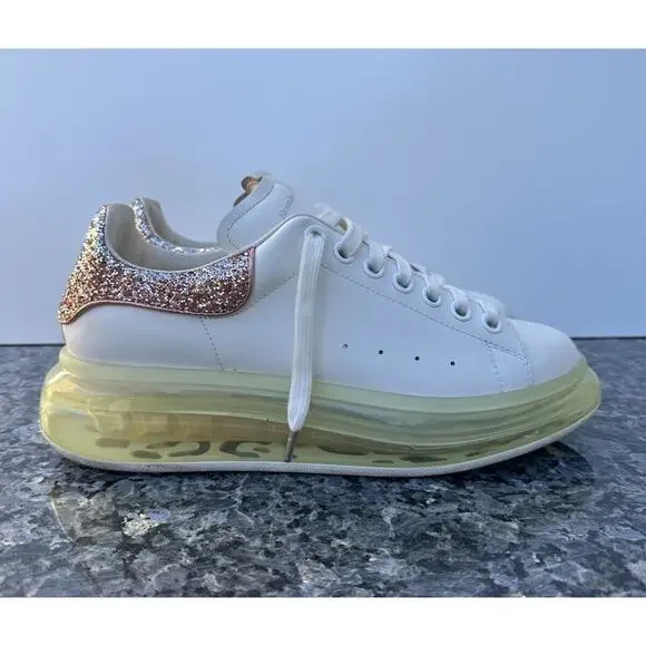 Alexander McQueen unisex Oversized Sneaker Clear Sole - White Womens Size EU 40 - Picture 1 of 13